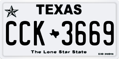 TX license plate CCK3669