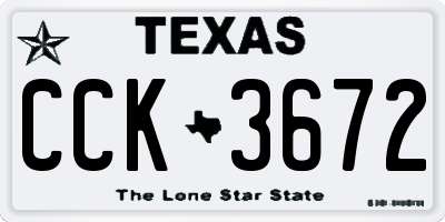 TX license plate CCK3672