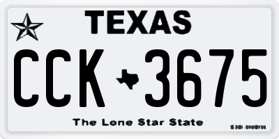 TX license plate CCK3675