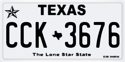 TX license plate CCK3676