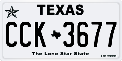 TX license plate CCK3677