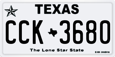 TX license plate CCK3680