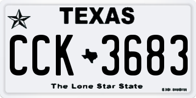 TX license plate CCK3683