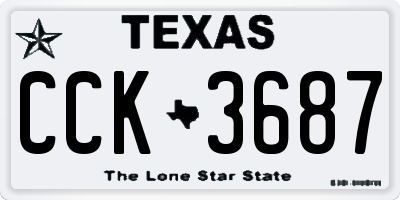 TX license plate CCK3687