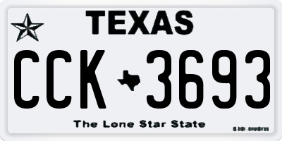 TX license plate CCK3693