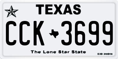 TX license plate CCK3699