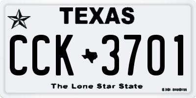 TX license plate CCK3701