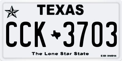 TX license plate CCK3703