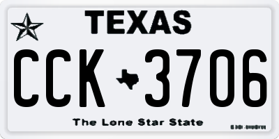 TX license plate CCK3706