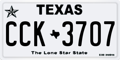 TX license plate CCK3707