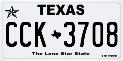 TX license plate CCK3708