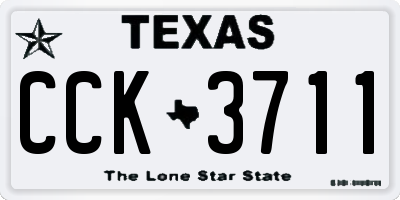 TX license plate CCK3711