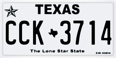 TX license plate CCK3714