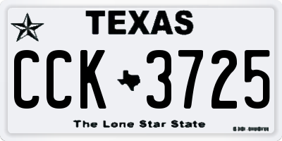 TX license plate CCK3725