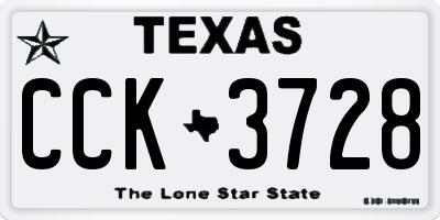TX license plate CCK3728
