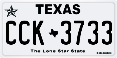 TX license plate CCK3733