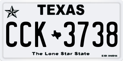 TX license plate CCK3738