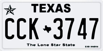 TX license plate CCK3747