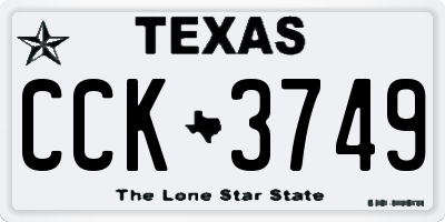 TX license plate CCK3749
