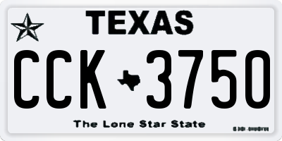 TX license plate CCK3750