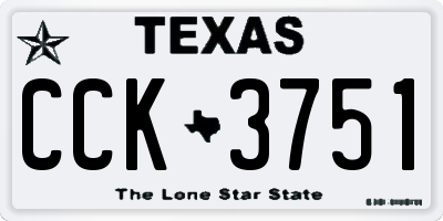 TX license plate CCK3751