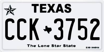 TX license plate CCK3752