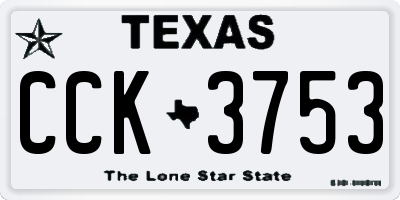 TX license plate CCK3753