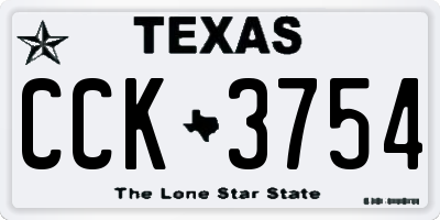 TX license plate CCK3754