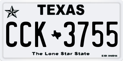 TX license plate CCK3755