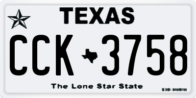 TX license plate CCK3758