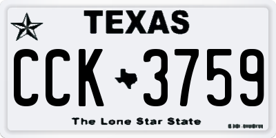 TX license plate CCK3759