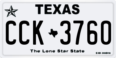 TX license plate CCK3760