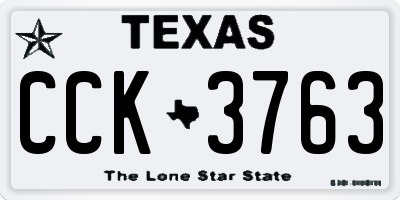TX license plate CCK3763