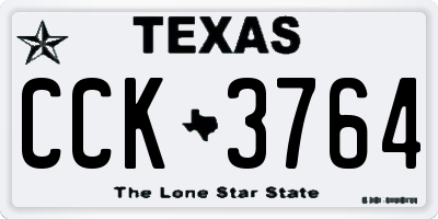 TX license plate CCK3764