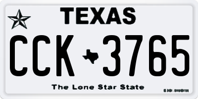 TX license plate CCK3765