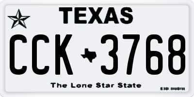 TX license plate CCK3768
