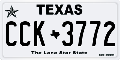 TX license plate CCK3772