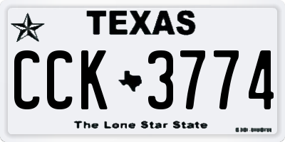 TX license plate CCK3774