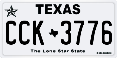 TX license plate CCK3776
