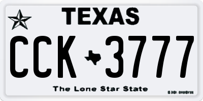 TX license plate CCK3777