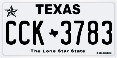 TX license plate CCK3783