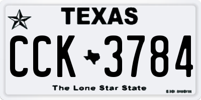 TX license plate CCK3784