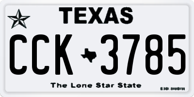 TX license plate CCK3785