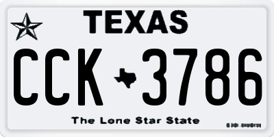 TX license plate CCK3786