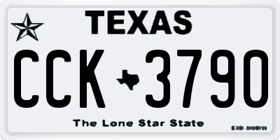 TX license plate CCK3790