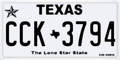 TX license plate CCK3794