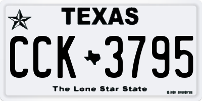 TX license plate CCK3795