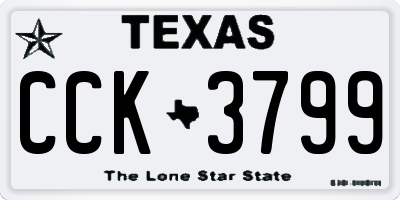 TX license plate CCK3799