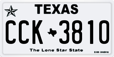 TX license plate CCK3810