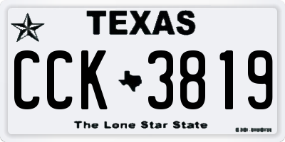 TX license plate CCK3819